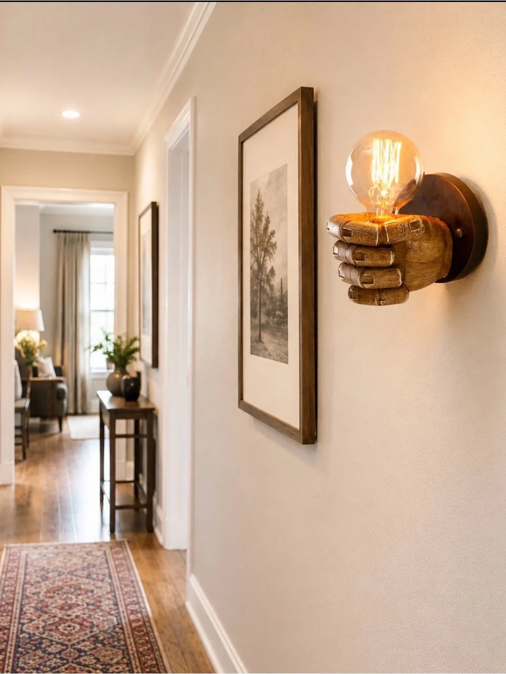 Aomesinc Vintage Wall Sconce Industrial Hand Shaped Wall Light Fixture